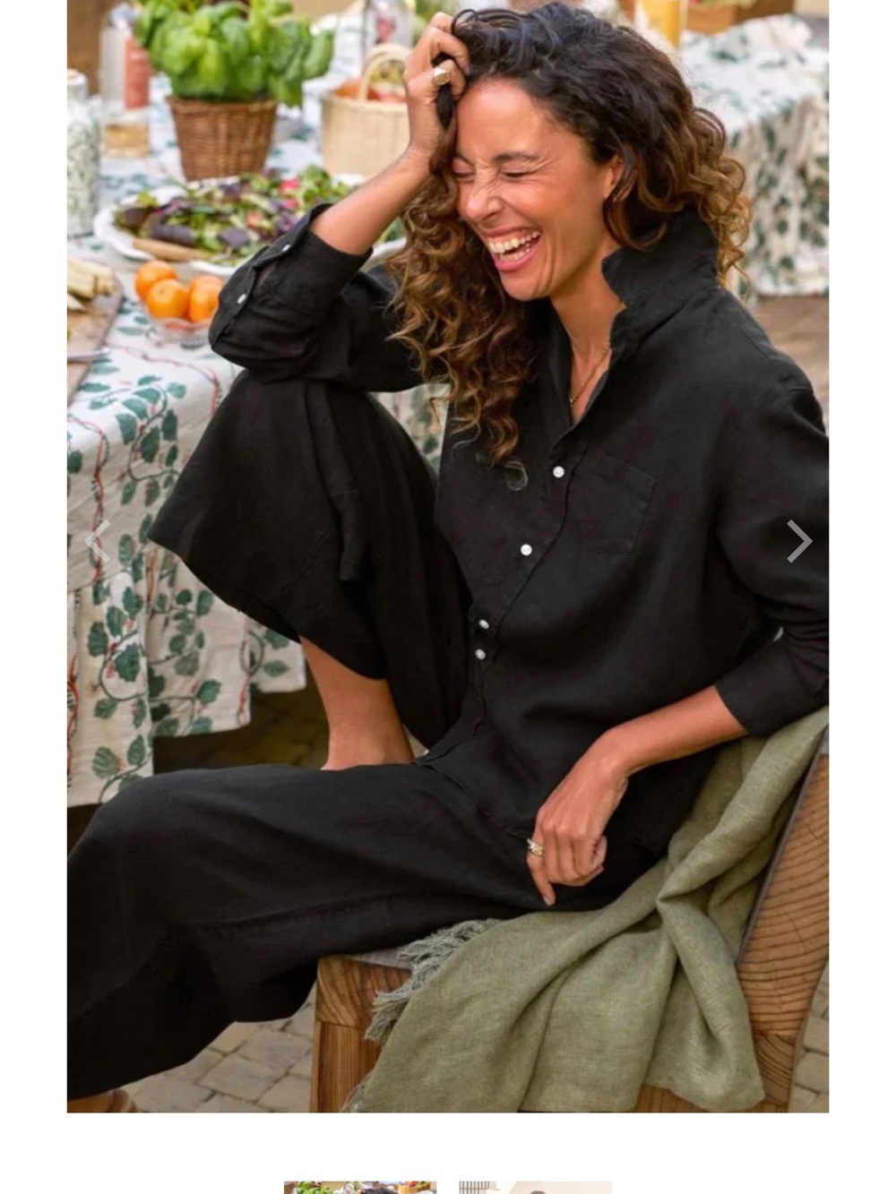 Frank & Eileen Maise Wide-Leg Black 100% Linen Pants - Picture 2 of 8
